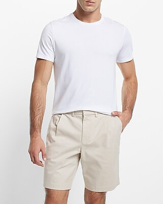 Pleated 8" Stretch Modern Chino Shorts | Express