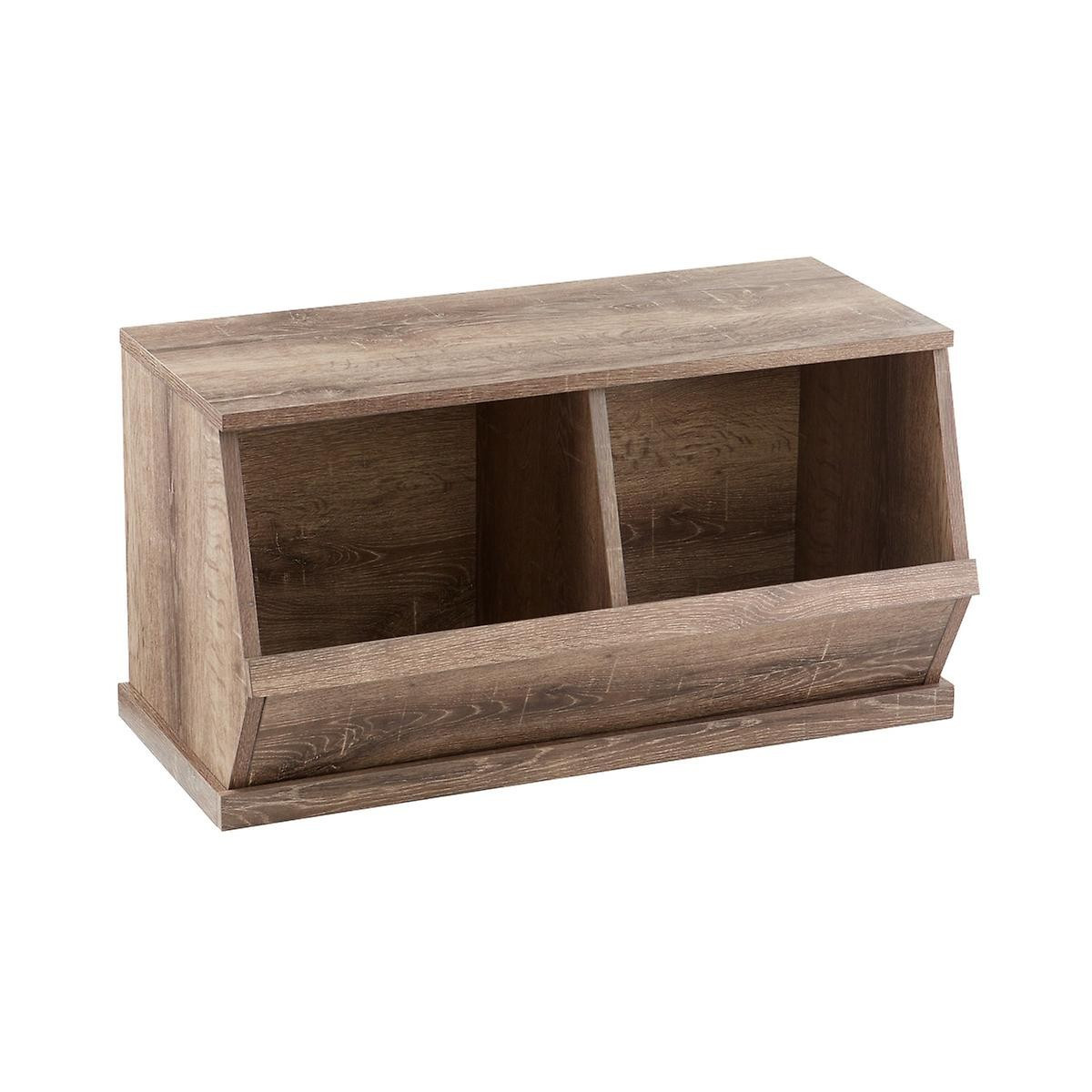 Rustic Driftwood Nantucket Stackable Storage Bin | The Container Store