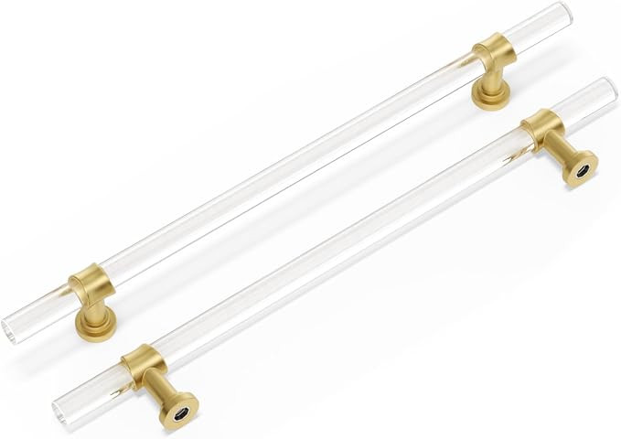 Peaha 10 Pack Acrylic Drawer Pulls Kitchen Cabinet Handle -LS9165GD160 Gold Dresser Drawer Pull B... | Amazon (US)