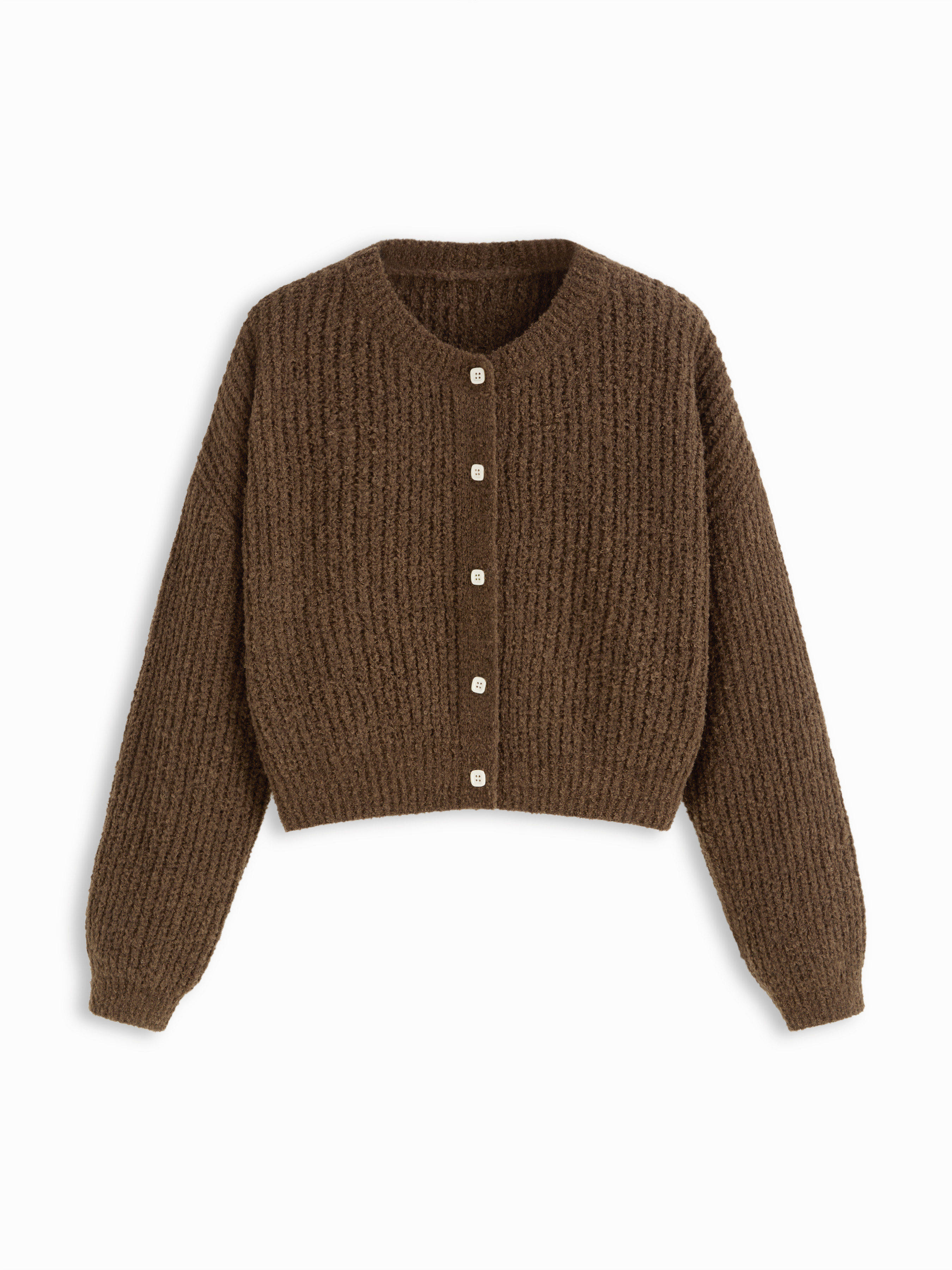 Fall Cardigan Knit Fabric Knit Round Neckline Button Cardigan For School Daily Casual Picnic Coff... | Cider