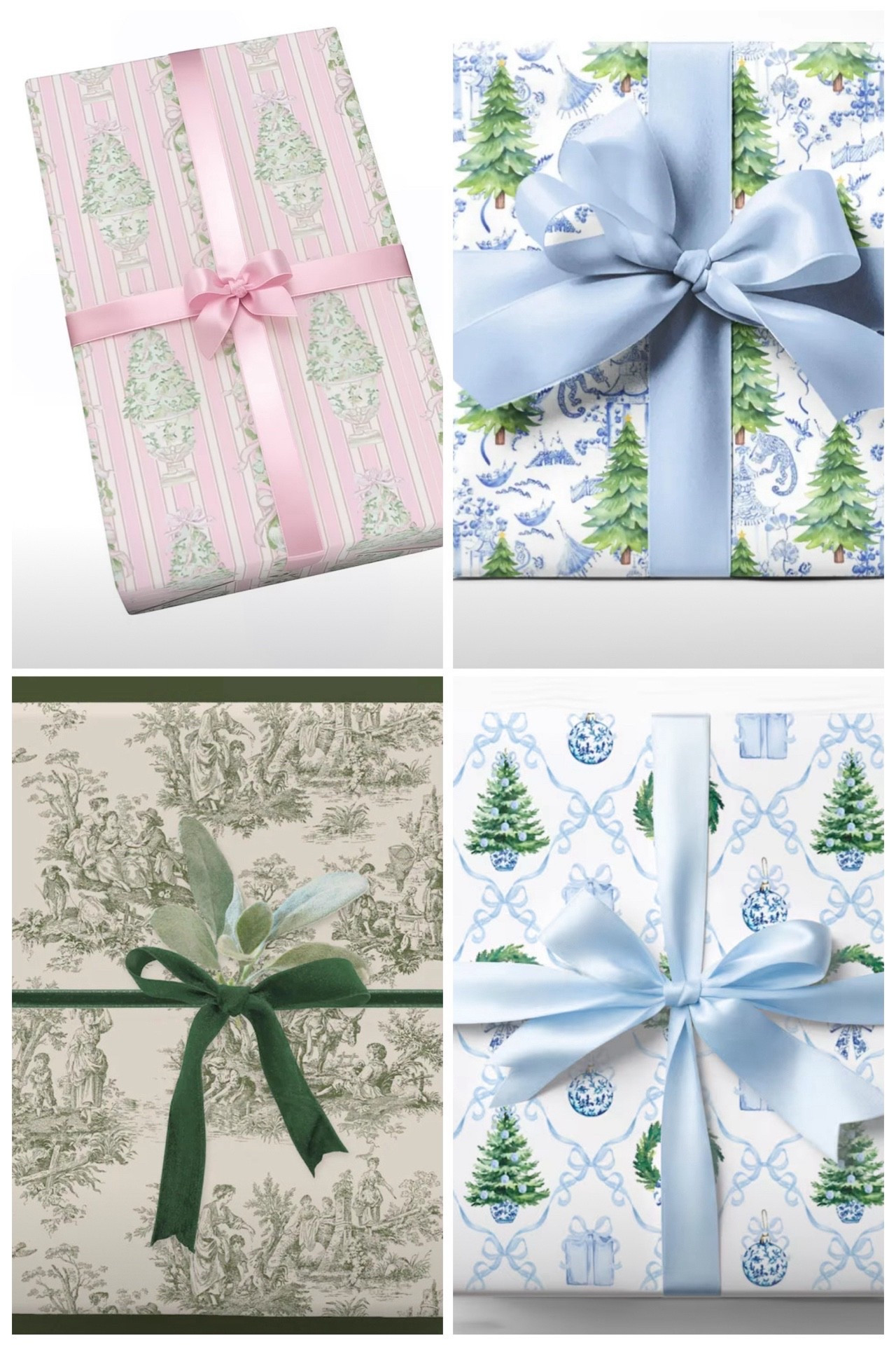 🎁 Wrapping gifts this year in the prettiest coastal chinoiserie moment and I am obsessed! These prints feel so boutique and heirloom-level — think grandmillennial Christmas meets cottagecore holiday elegance. The soft blues and greens look so beautiful under the tree, and the pink topiary wrap is just the sweetest feminine touch 💗🌿

Each one pairs perfectly with satin ribbons, velvet bows, or even a sprig of lamb’s ear or faux greenery tucked under the knot for that elevated, styled-for-Pinterest vibe 🎀✨

If you’re leaning into a blue + white holiday theme this year, these are chef’s kiss perfection 🫶🌲❄️

🎀 Linked below:
• Blue & white chinoiserie Christmas tree wrap
• Pink topiary grandmillennial gift wrap
• Green toile cottagecore wrap
• And coordinating ribbons to tie everything together 💌

⸻

coastal holiday wrapping paper, blue & white Christmas aesthetic, chinoiserie Christmas décor inspiration, coastal grandmother holiday style, cottagecore Christmas gifting, elegant gift wrapping ideas, preppy Christmas décor, bows ribbons holiday wrapping, classic timeless Christmas aesthetic, grandmillennial holiday style, pretty gift wrap ribbons, holiday wrapping inspo, feminine holiday décor, Etsy Christmas gift wrap, small shop holiday finds 🎄💙🌿🎀✨


#LTKHoliday #LTKGiftGuide #LTKHome