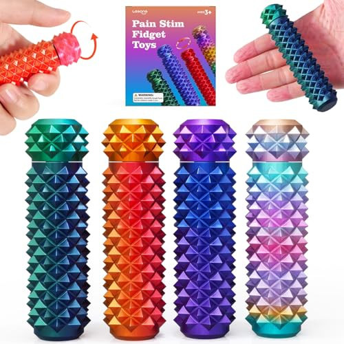 Fidget Toys Adults Pain Stim: Rotating Spiky Grippie for Pain Stim - Stress Toys for ADHD Autism Kids Calming - Small Desk Fidgets for Anxiety Office Classroom (4 Pack) | Amazon (US)