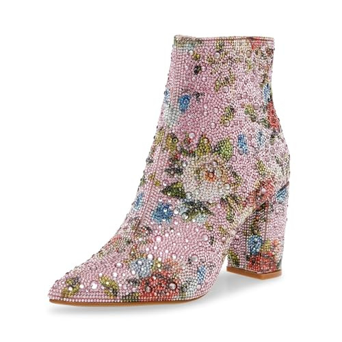 Betsey Women's Sb-Cady Ankle Boot, Pink Floral, 10 | Amazon (US)