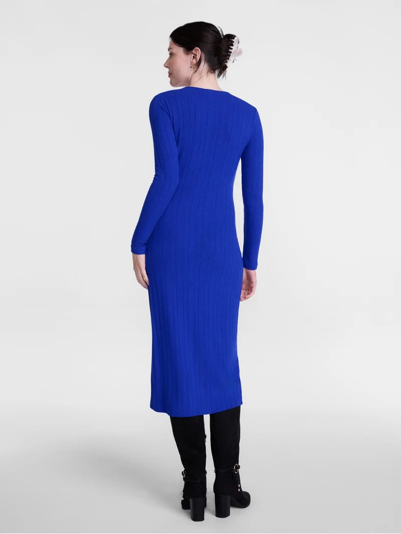 Scenario Women's Cardigan Midi Dress with Long Sleeves, Sizes XS-XXXL | Walmart (US)