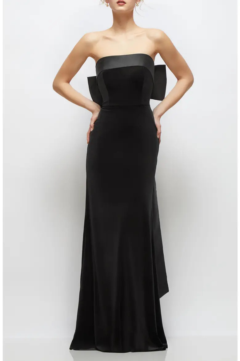 Back Bow Strapless Velvet Gown (Women) | Nordstrom | Nordstrom