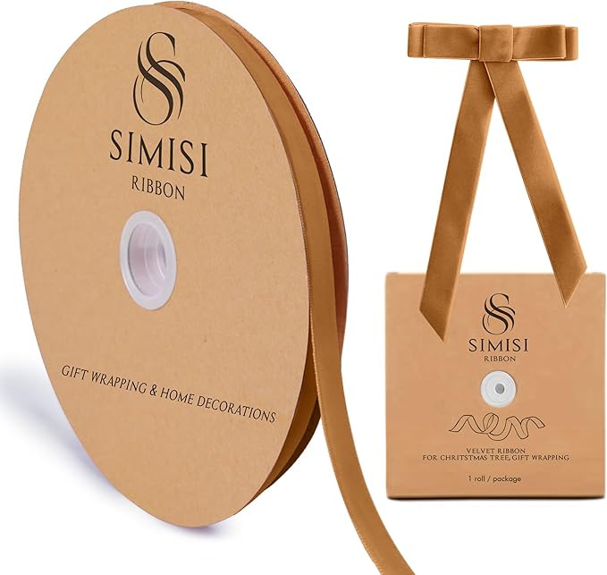 Copper Velvet Ribbon 3/8'' 25 Yards for Christmas Tree, Gift Wrapping, Flower Bouquet, Wreath Dec... | Amazon (US)