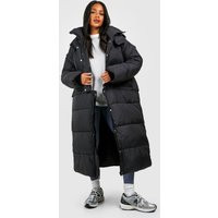 Womens 4 In 1 Detachable Oversized Puffer Jacket - Black - 12, Black | Boohoo.com (UK & IE)