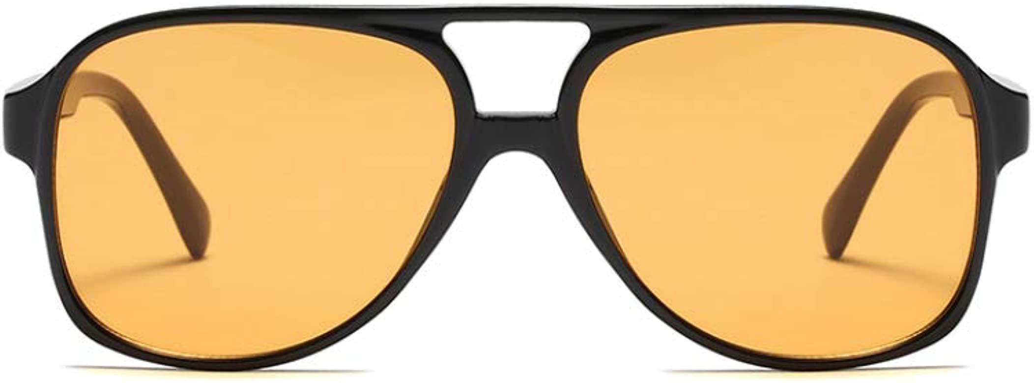 Vintage Retro 70s Sunglasses for Women Men Classic Large Squared Aviator Frame UV400 Trendy Orang... | Amazon (US)