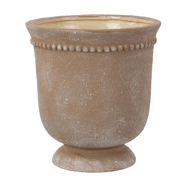 SPOORYYO Brown Ceramic Urn Planter Pot Elegant Indoor Outdoor Use | Walmart (US)
