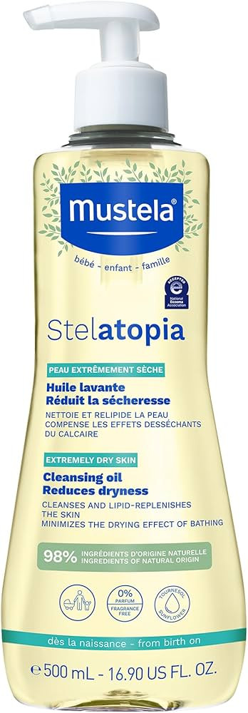 Mustela Stelatopia Eczema-Prone Skin Cleansing Oil - Baby Body Wash with Natural Avocado & Sunflo... | Amazon (US)