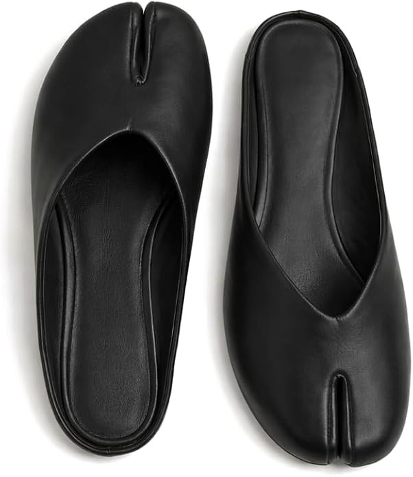 Women’s Woven Split-Toe Mule Flats Slip-On Summer Casual Shoes | Amazon (US)