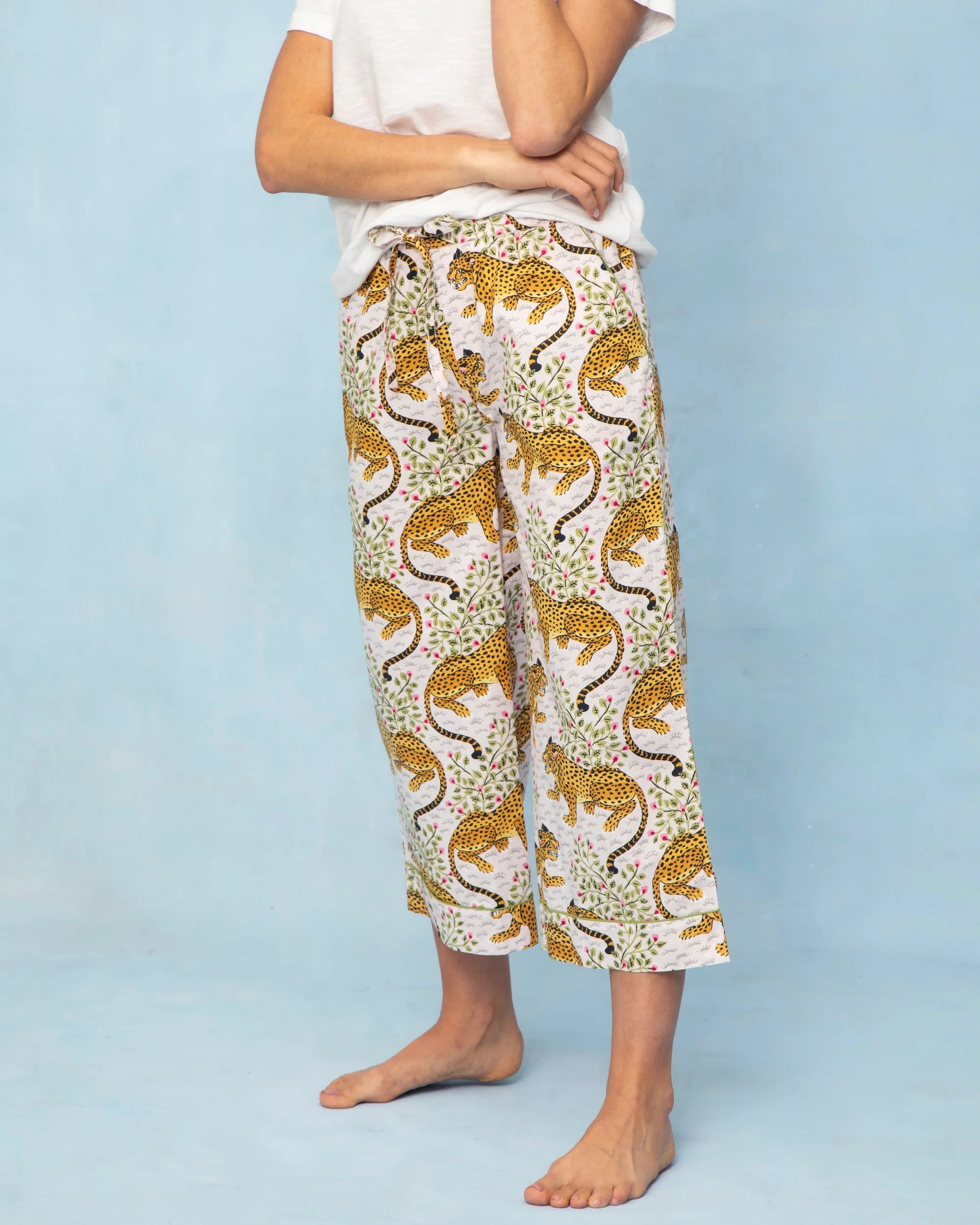 Bagheera - Cropped Pajama Pants - Blush | Printfresh