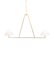 30.25in Ashton Sculpted Linear Chandelier With Linen Shades | TJ Maxx