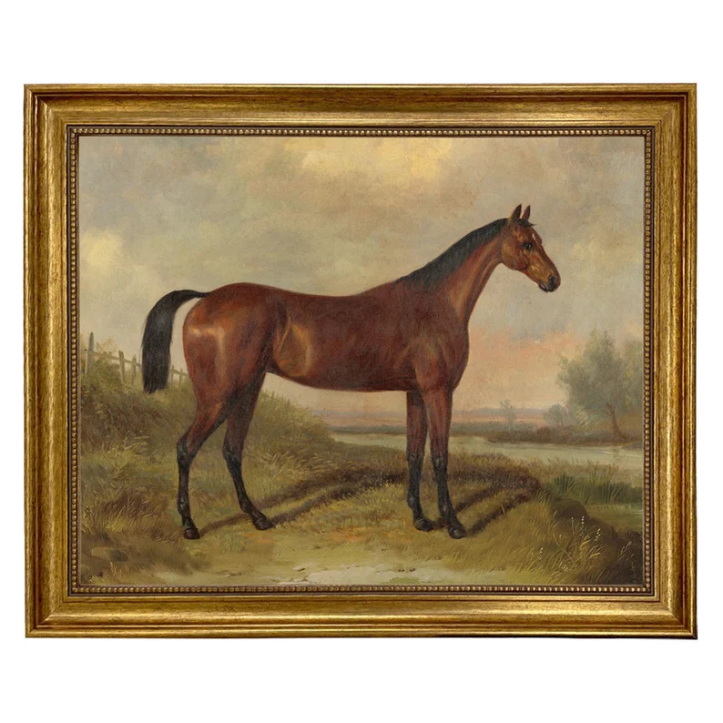 Hunter in a Landscape After William Barraud Framed Oil Painting Print on Canvas, Equestrian, Hors... | Etsy (US)