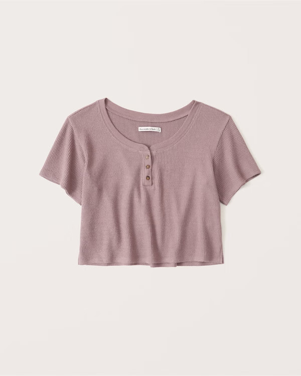 Women's Waffle Henley Tee | Women's Intimates & Sleepwear | Abercrombie.com | Abercrombie & Fitch (US)
