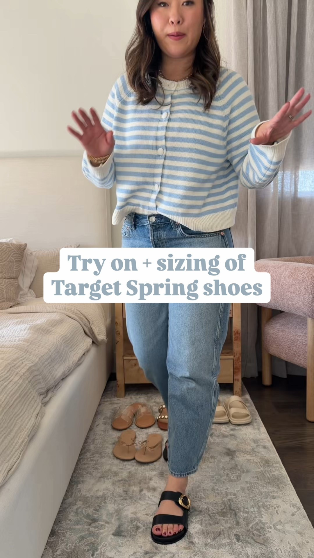 Try on and sizing of Target Spring shoes