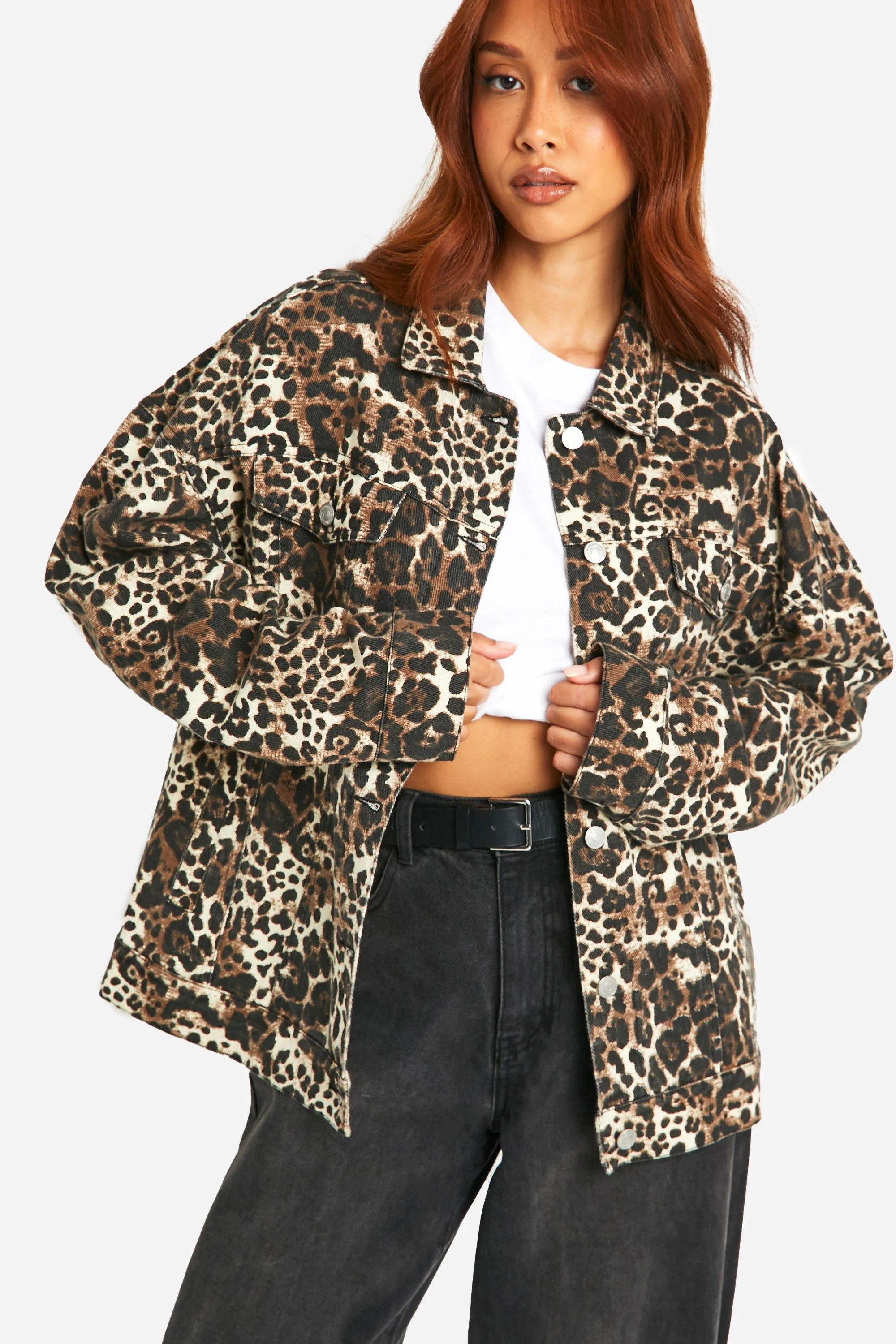 Jackets & Coats | Leopard Print Denim Jacket | Boohoo | Boohoo.com (UK & IE)