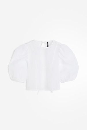 Puff-sleeved Organza Top | H&M (US + CA)