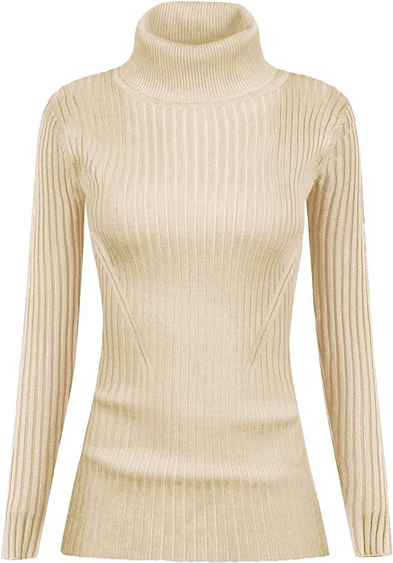 v28 Mock Neck Ribbed Sweaters for Women Cute Sexy Knitted Warm Fitted Fashion Pullover Sweater | Amazon (US)