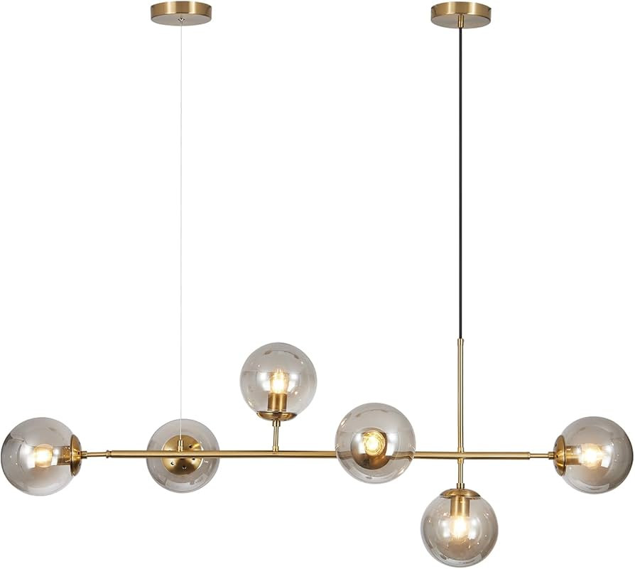 KCO Lighting 6-Light Modern Globe Pendant Light Mid Century Vintage Rectangle Sputnik Chandelier ... | Amazon (US)