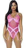 Forplay womens Work of Heart Teddy Lingerie Set, Pink, Large US | Amazon (US)