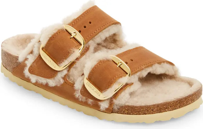 Arizona Big Buckle Genuine Shearling Lined Sandal (Women) | Nordstrom