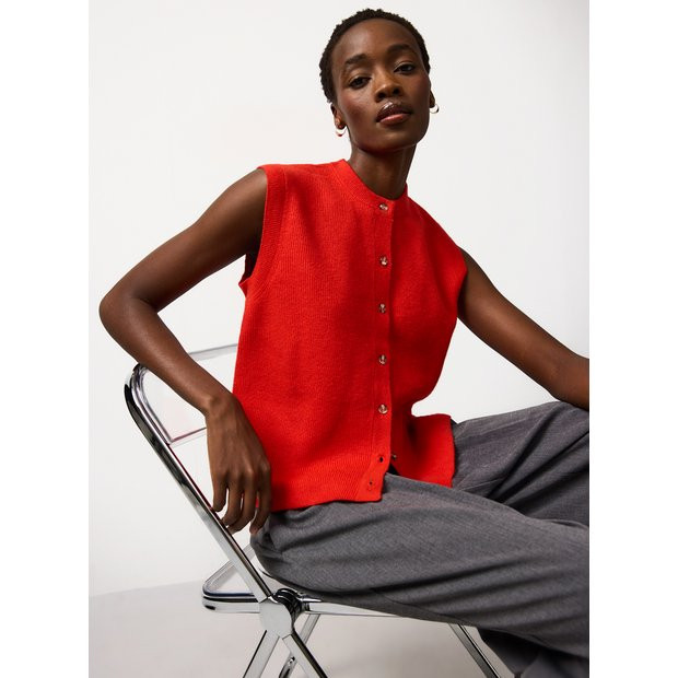 Red Cosy Yarn Crew Neck Waistcoat 20 | Tu Clothing