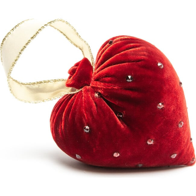 Hot Skwash | Silk Velvet Heart w/ Crystals, Cherry (Red, Size Small) | Maisonette | Maisonette