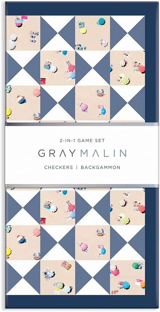 Galison Gray Malin The Beach 2 in 1 Game Set, Checkers and Backgammon – Perfect for Game Night ... | Amazon (US)