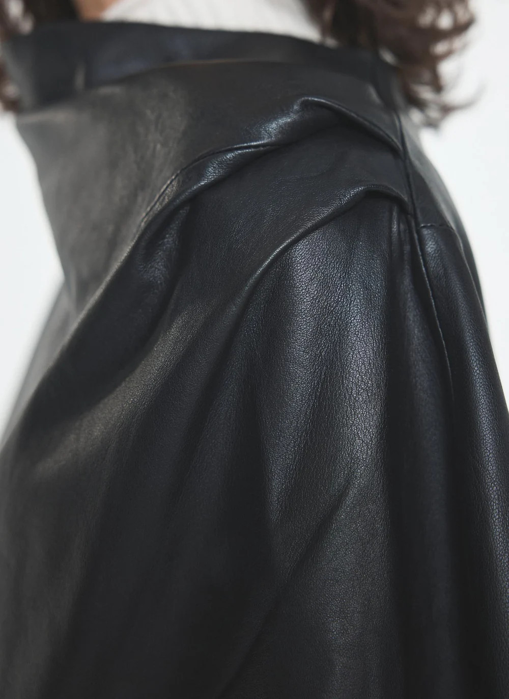 Black Leather Fringed Cape | Mint Velvet
