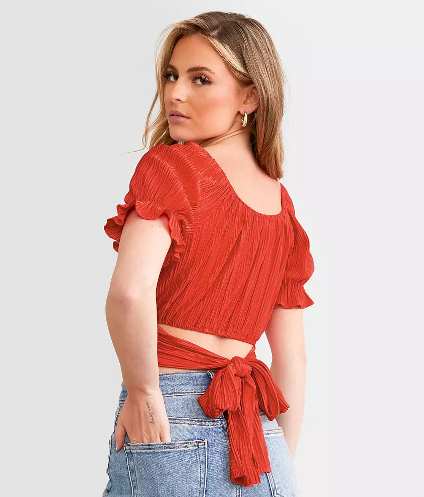 Pleated Wrap Top | Buckle
