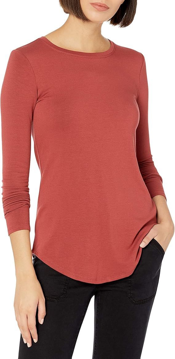 Amazon Brand - Daily Ritual Women's Supersoft Terry Long-Sleeve Shirt with Shirttail Hem | Amazon (US)