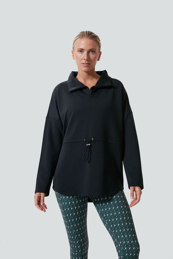 Black Cinched Quarter Zip Pullover | Tuckernuck (US)
