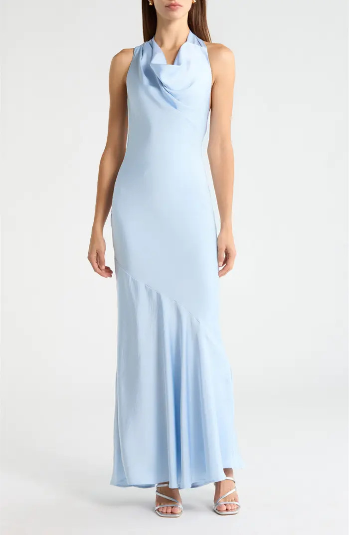 Varya Cowl Neck Satin Maxi Slipdress | Nordstrom