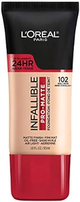L'Oreal Paris K1828700 Infallible Pro-Matte Liquid Longwear Foundation Makeup, 102 Shell Beige, 1... | Amazon (US)
