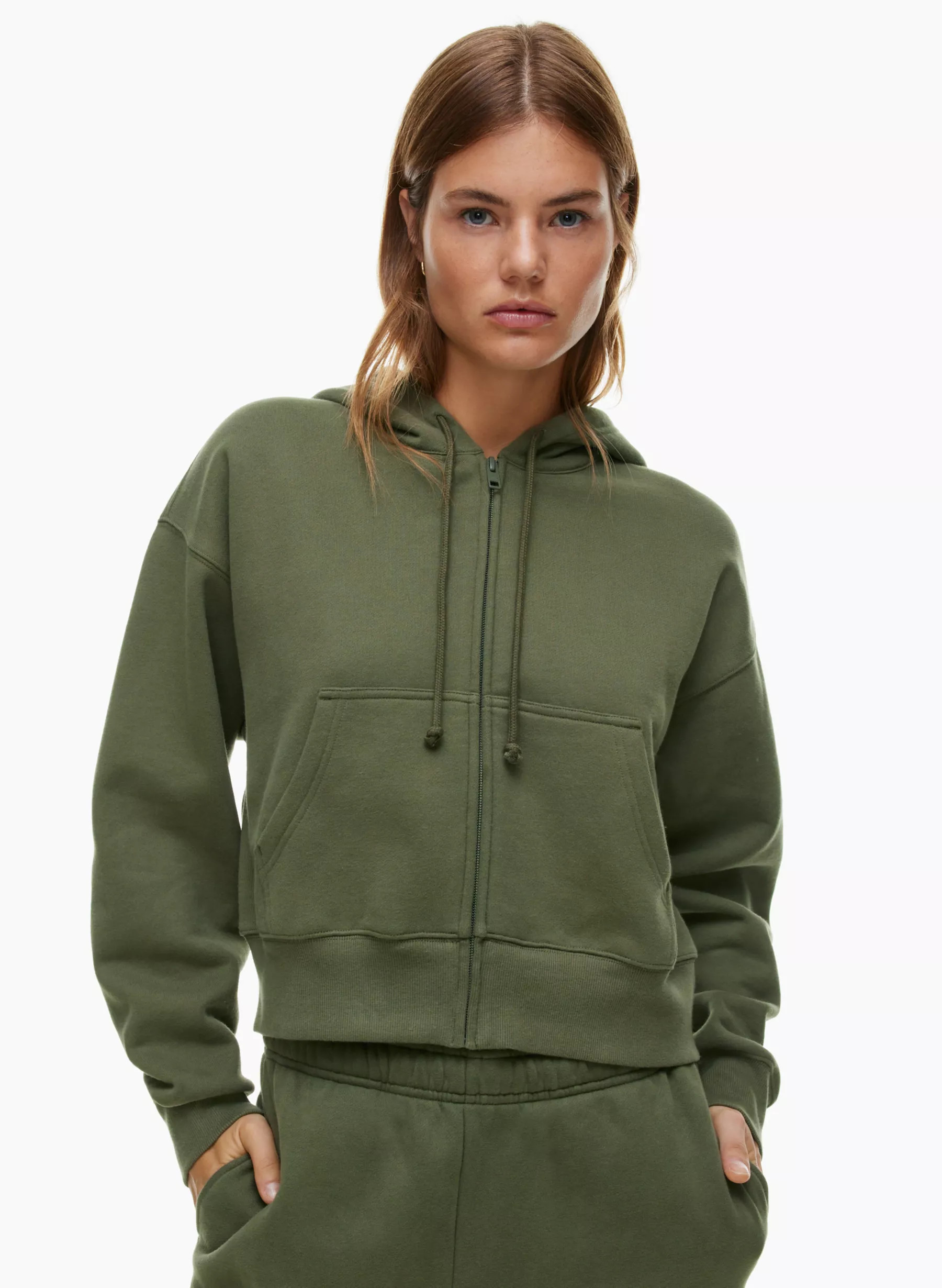 COZY FLEECE BOYFRIEND BOXY ZIP HOODIE | Aritzia