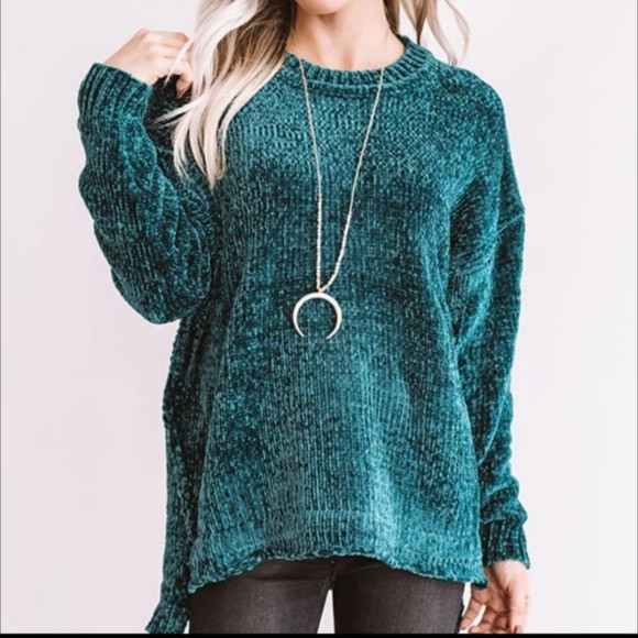 Jones New York Chenille Teal Sweater sz Small | Poshmark