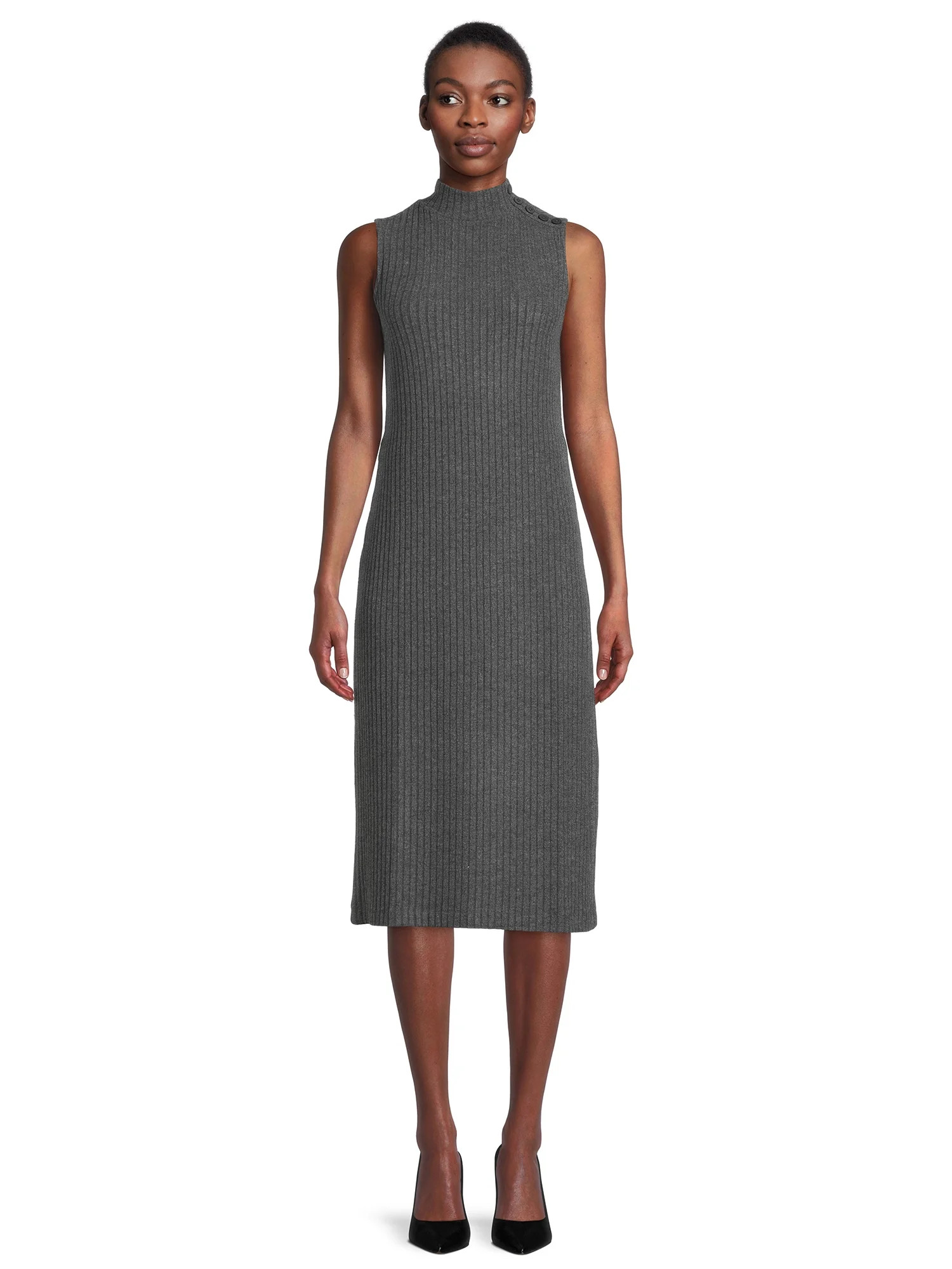 Time and Tru Women's Sleeveless Rib Knit Dress | Walmart (US)