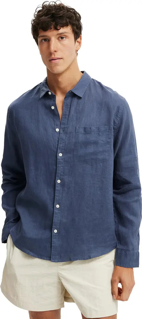 Men's Relaxed Linen Long Sleeve Shirt | Nordstrom