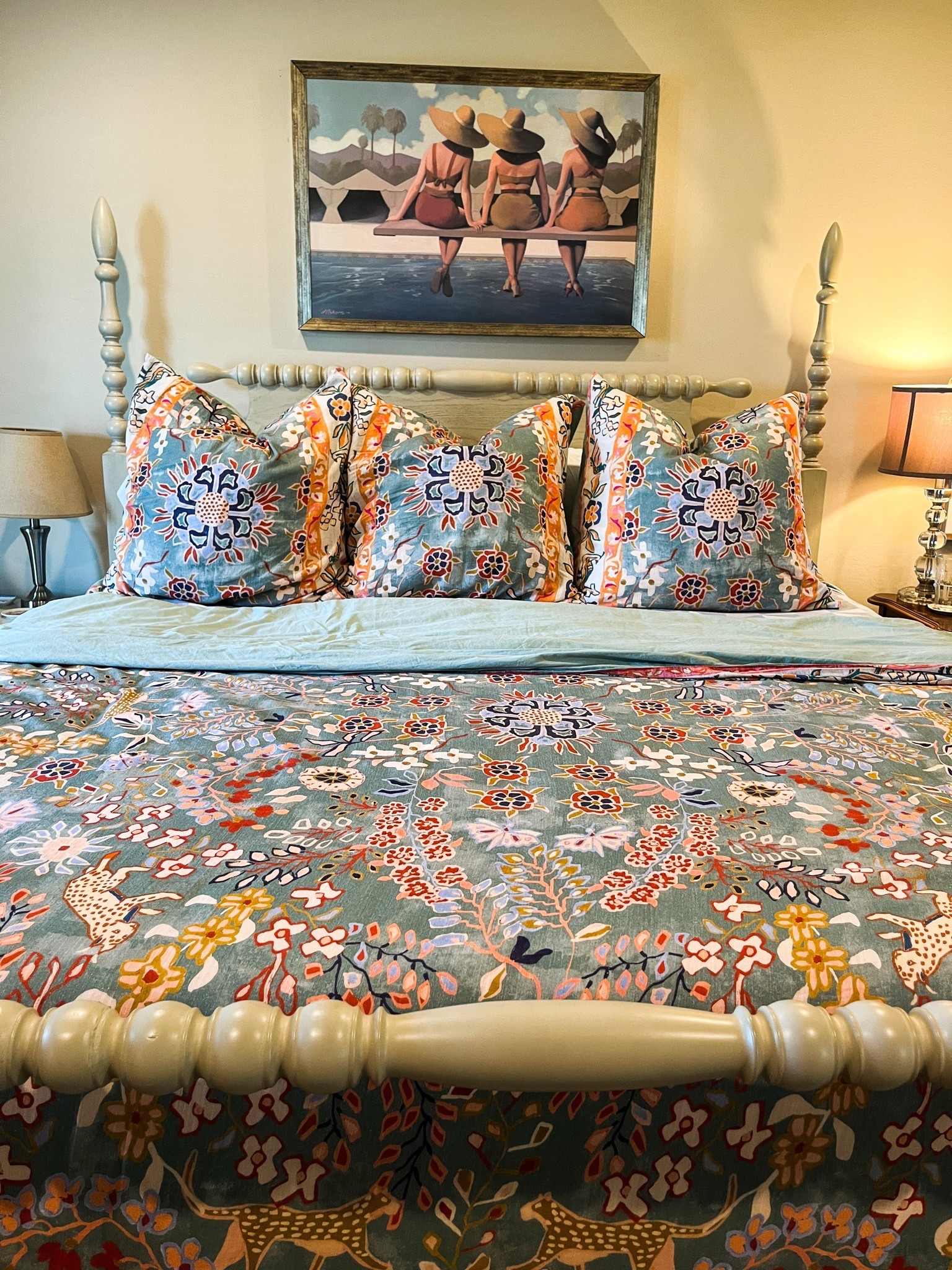 I get so many questions on my headboard & bedding. I love how colorful my bedding is & how it makes my room feel!

#LTKdayinmylife #LTKOver40 #LTKHome
