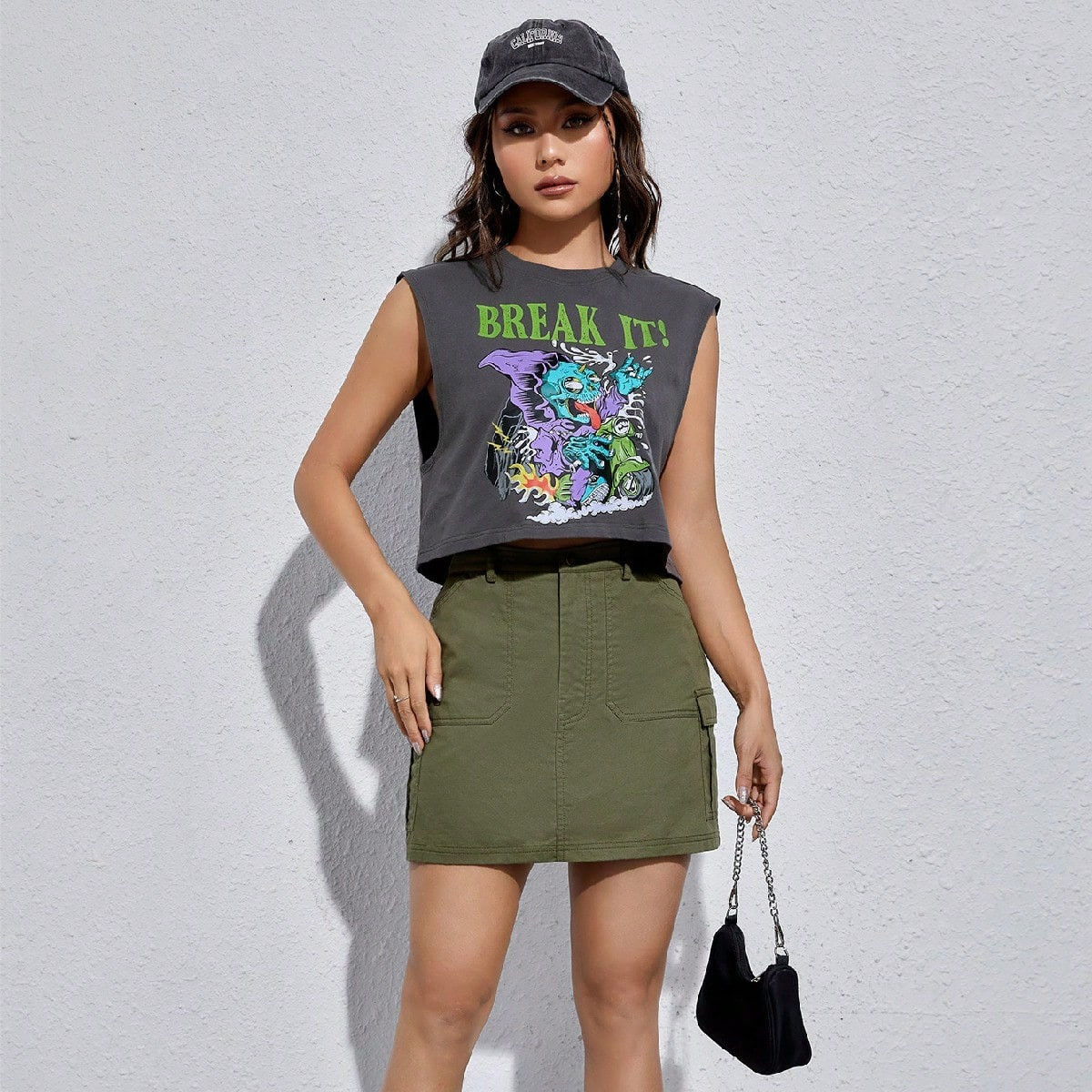 SHEIN EZwear Letter & Cartoon Graphic Tank Top | SHEIN
