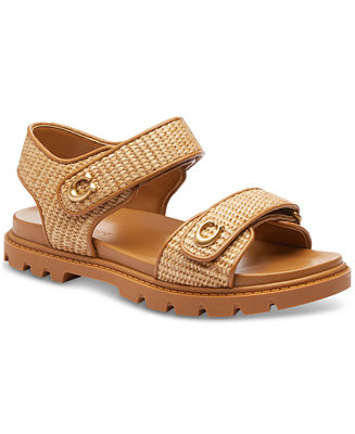 COACH Women's Brynn Straw Sandals - Macy's | Macy's