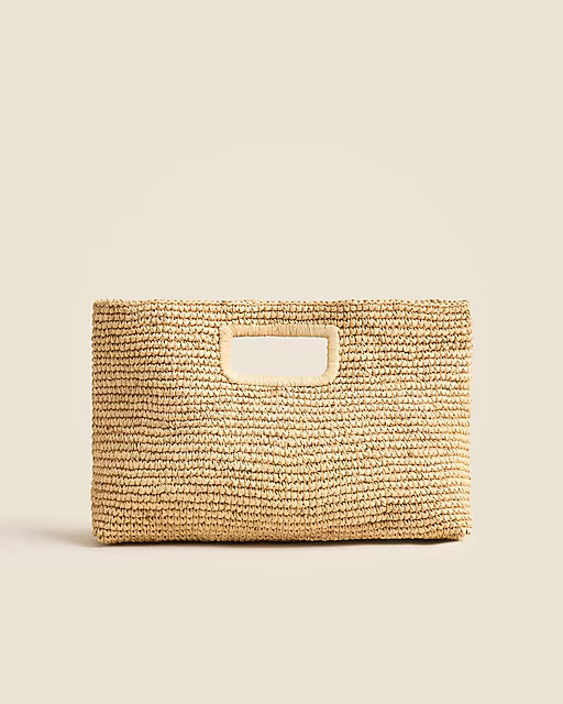 Handwoven raffia rectangular clutch | J. Crew US