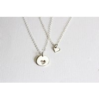 Silver Mother Daughter Necklace Set, Daughter Gift Heart Necklace Set Mom Jewelry Mothers Day Christmas | Etsy (US)