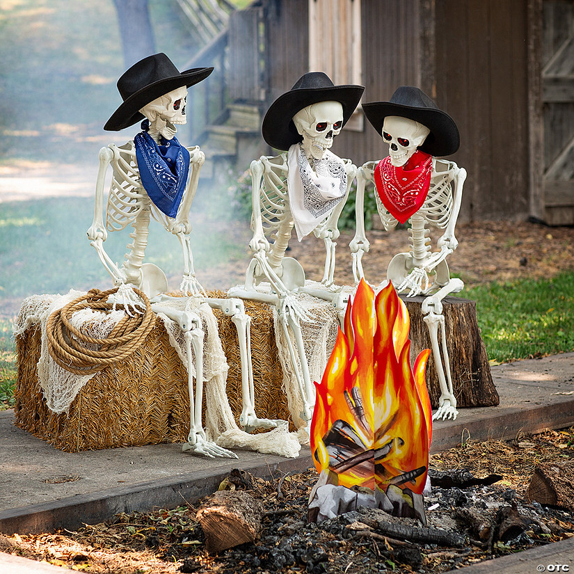 Skeleton Cowboy Bonfire Halloween Decorating Kit - 19 Pc. | Oriental Trading Company