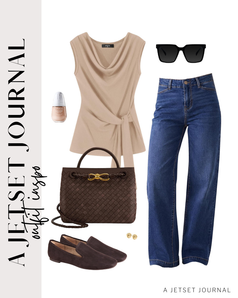 Use this classy suede woven tote bag if you want to wear Zesica’s sleeveless top in this color with jeans. I also found this slip-on loafer that matches this outfit. I’m also a fan of Clinique’s hydrating foundation, so I’m adding it to my beauty routine.


#LTKSeasonal #LTKSaleAlert #LTKTravel
 

 
