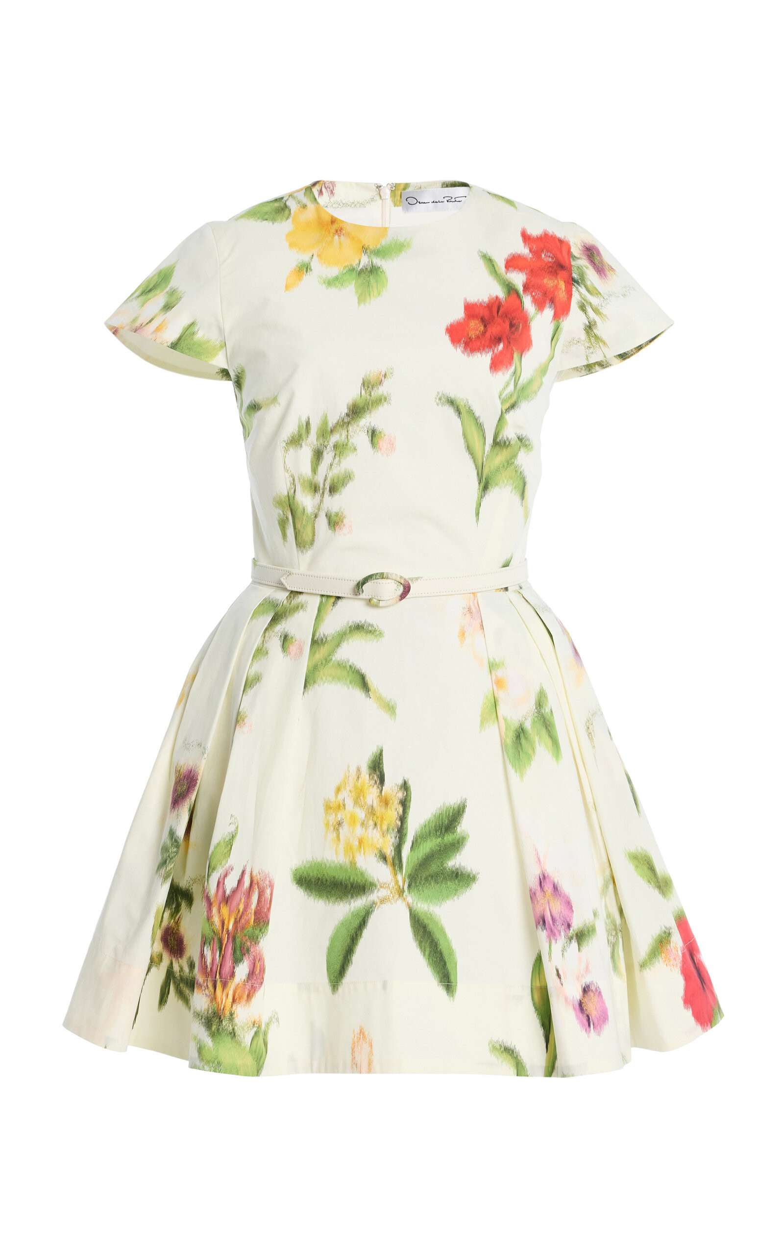 Oscar de la Renta Floral-Printed Stretch Cotton-Poplin Mini Dress - Moda Operandi | Moda Operandi (Global)
