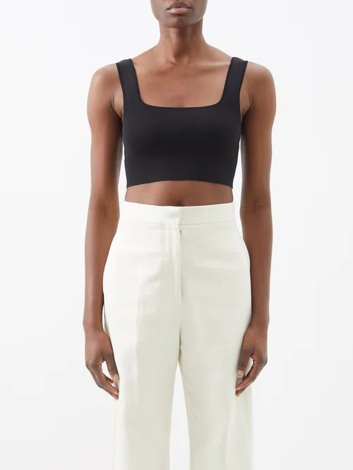 Matteau - The Nineties Square-neck Crop Top - Womens - Black | Matches (UK)