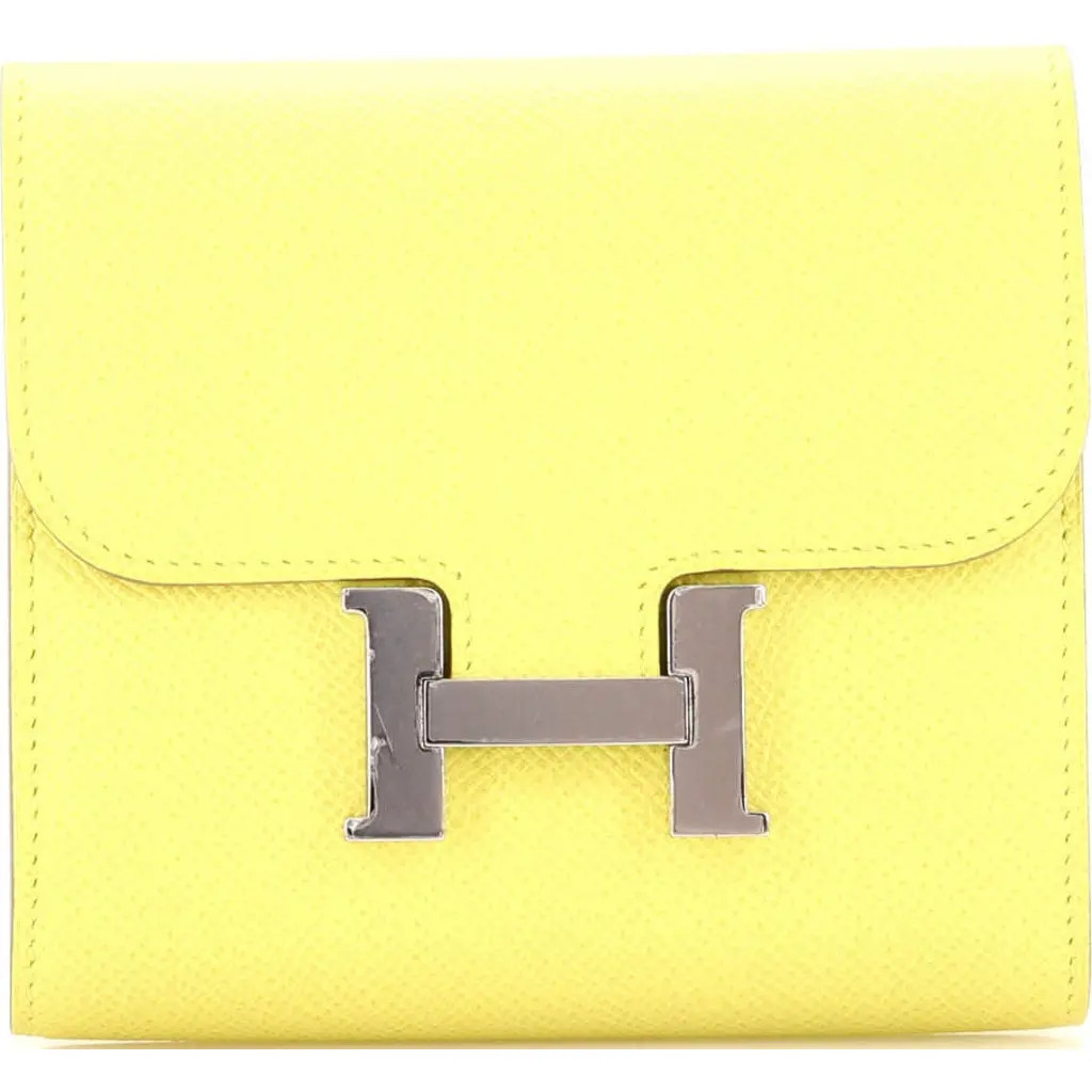 Pre-Owned Hermes Constance Wallet Epsom Compact in Soufre at Nordstrom | Nordstrom