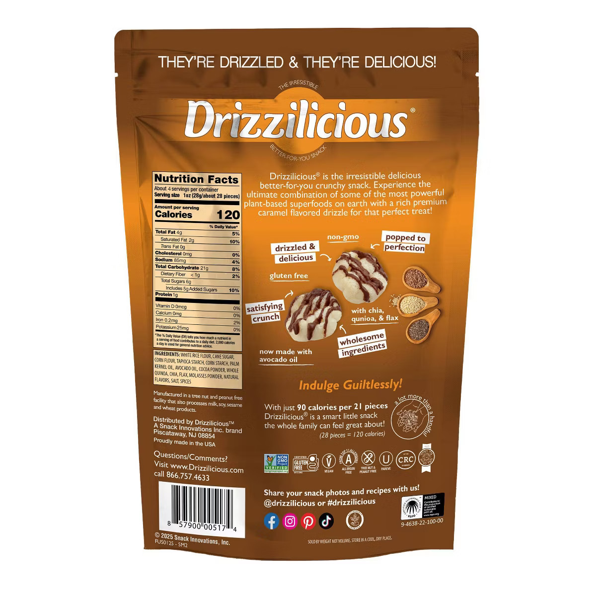 Drizzilicious Drizzled Mini Rice Cake - 4oz | Target